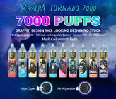 Smooth Taste Fumot RandM Mesh Coil Tornado Vape 7000 Puffs Air aanpassing