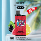 IGET-Bar 3500 de frambozencitroen 20 van Rookwolkenblackberry beschikbare aroma's