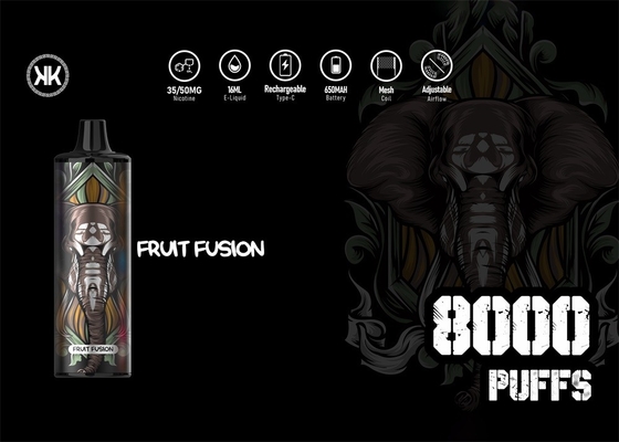 Navulbare 16ml 8000 Maximum Energie van het Rookwolken650mah de Beschikbare Vape Apparaat KK