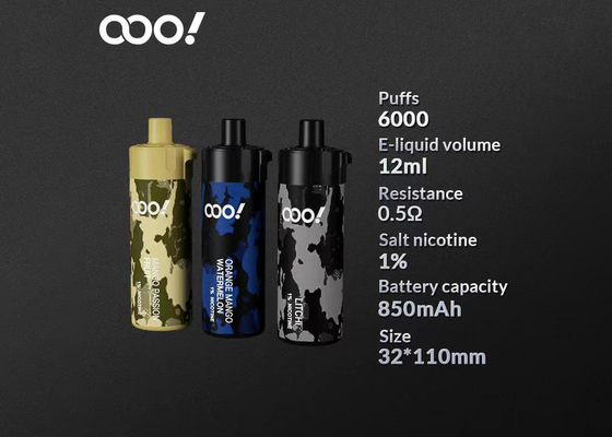 De grote Beschikbare Elektronische Sigaret 6000Puffs van de Rook Navulbare 1% Nicotine