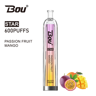 600 de Batterij van Vape BOU Star With 500mah van de Rookwolken2ml 2% Nicotine