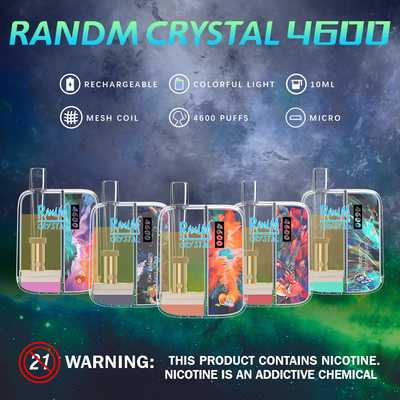 Kristal 4600 Rookwolkenpremie Vape Pen Disposable Nic Salt van 10ML RandM 12 Aroma's