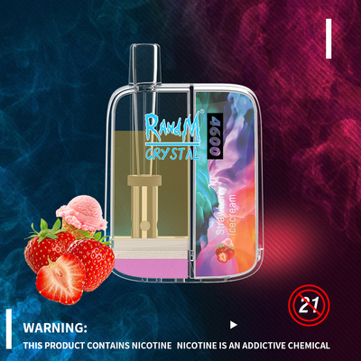 RandM Crystal Chargeable 12 Aroma's Vooraf gevulde Vape Pen Disposable Cigarette 4600 Rookwolken