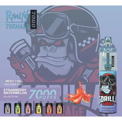 Fumot RandM Tornado 7000 Puffs sappige ijsfruitsmaken verkrijgbaar Mesh Coil 5% nicotinecapaciteit wegwerp vape
