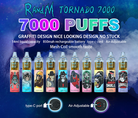 Van de Penrandm van 45 Aroma's beschikbare Vape van de de Tornado14ml Premie Draagbare Verstuiver 0/2/3/5% Nicotine