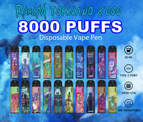 RANDM-het Ijs Rokende de Damp Elektronische Sigaret 31 van de Tornadodruif van 16 ml Aroma's