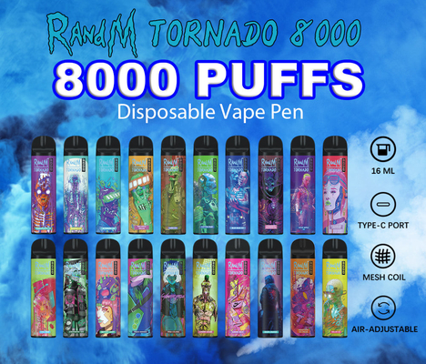 RANDM-het Ijs Rokende de Damp Elektronische Sigaret 31 van de Tornadodruif van 16 ml Aroma's