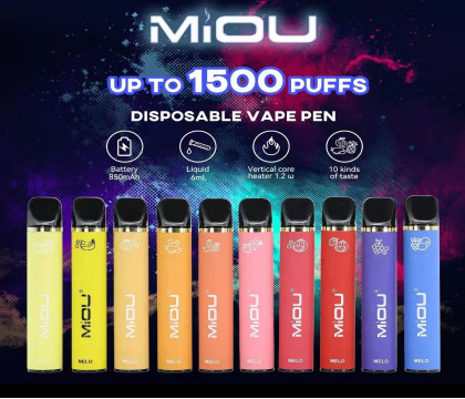 Miou 1500 Beschikbare e-Sigaret 1500 Rookwolken 650 Mah Electric Smoke Pen