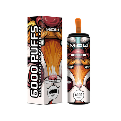 650mAh navulbare Vape Beschikbare Miou 6000 Rookwolk5% Nicotine