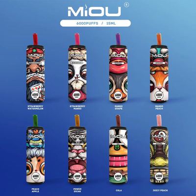 650mAh navulbare Vape Beschikbare Miou 6000 Rookwolk5% Nicotine