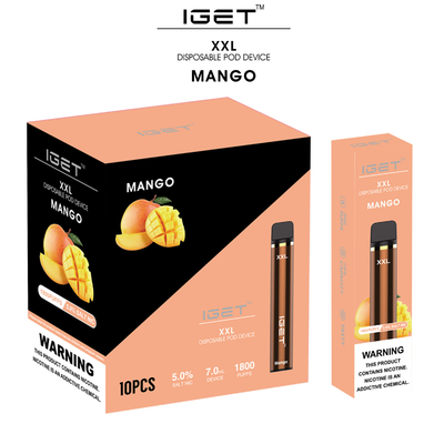 Van de fabrieks direct Iget xxl 100% van China de originele pen van 1800 rookwolken beschikbare vape