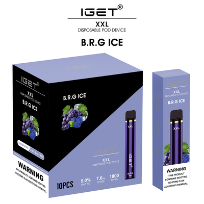 Van de fabrieks direct Iget xxl 100% van China de originele pen van 1800 rookwolken beschikbare vape