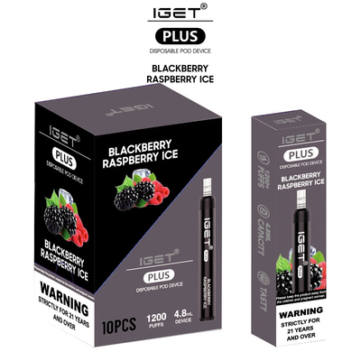 Iget plus Veelvoudige Aroma's 1200 Rookwolken Elektronische Sigaret laat verdampen 4.8ml Vape Pen Disposable