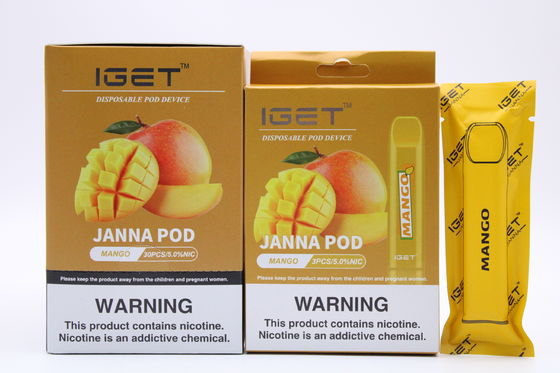 De Elektronische Vape Pen van IGET JANNA 1.6ml, 450 Rookwolkene Vloeibare Sigaret