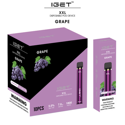 1800 de Peule Sigaret van de Rookwolken7ml XXL IGET Vape Beschikbare Verstuiver