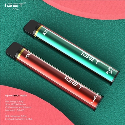 Authentieke Iget 1800 Rookwolk Draagbare Peul Vape, Rokende de Verstuiverpen van 7ml XXL