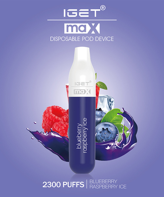 2300f IGET MAX Flat Pod Vape Pen, 8ml-Systeem van de Mango het Draagbare Peul