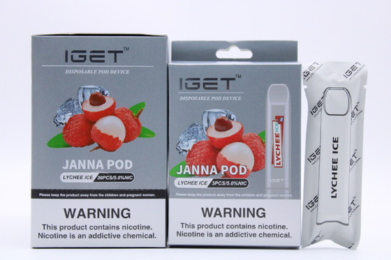 Beschikbare de Nicotinepeulen van het litchiijs IGET Vape 450 Rookwolken