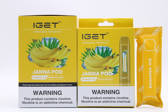 Beschikbare de Nicotinepeulen van het litchiijs IGET Vape 450 Rookwolken
