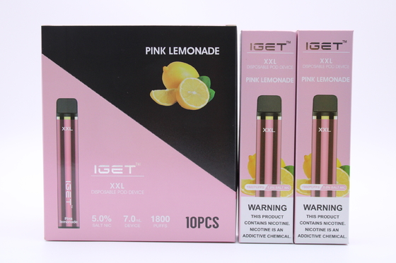 Originele Iget XXL 1800 puft de Beschikbare van de het Apparaten950mah Batterij van Peulsigaretten Pen van de Patroonvape 2.4ml Vooraf gevulde