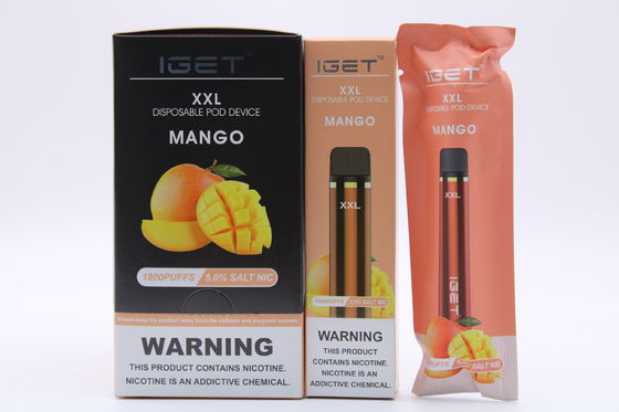 7ml tank 1800 zoute beschikbare Originele vapepen 100% van de rookwolkeniget XXL 5% Nicotine