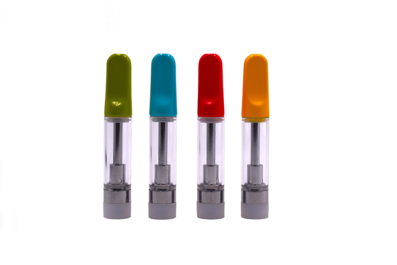 Van de de olieverstuiver van de douanedruk CBD THC D8 vlakke ronde plastic het uiteinde1ml patroon