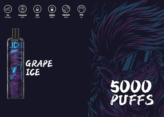 5000 Rookwolkentype C EPOD Beschikbare Vape 12 Aroma's E Ciagrette