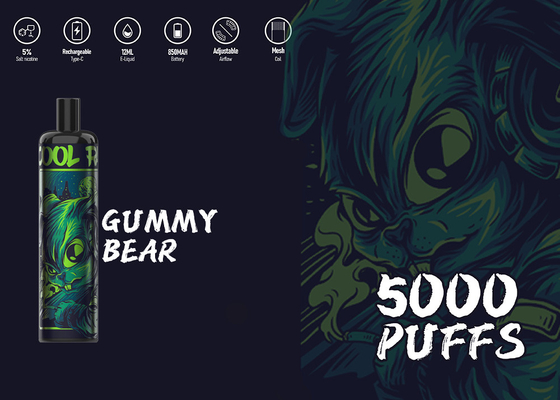 5000 Rookwolkentype C EPOD Beschikbare Vape 12 Aroma's E Ciagrette