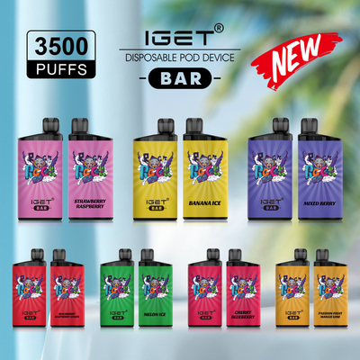 Nieuwe Aroma's Beschikbare IGET BAR 3500 puft pen van de nicotine de Beschikbare Vape van 12ml 5%