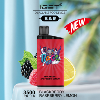 Blackberry-Bar 3500 van Iget van de frambozencitroen de pen nieuwe aroma's van rookwolken beschikbare vape