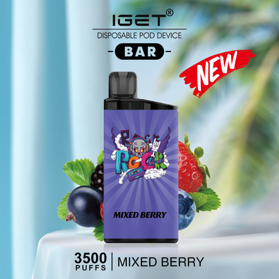 ORIGINELE IGET-BAR BESCHIKBARE VAPE PEN 3500 ROOKWOLKEN - Gemengde Bes