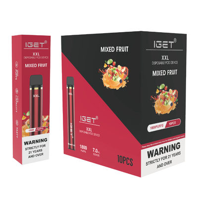 Originele IGET XXL 1800 de pen7ml 5% nicotine 950mah van rookwolken beschikbare vape