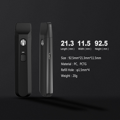 High-End Directe de Douane verkoopt 280mah 1ml voorverwarmt het Beschikbare Vape Pen Pod No Leak Adjustable Voltage van CBD
